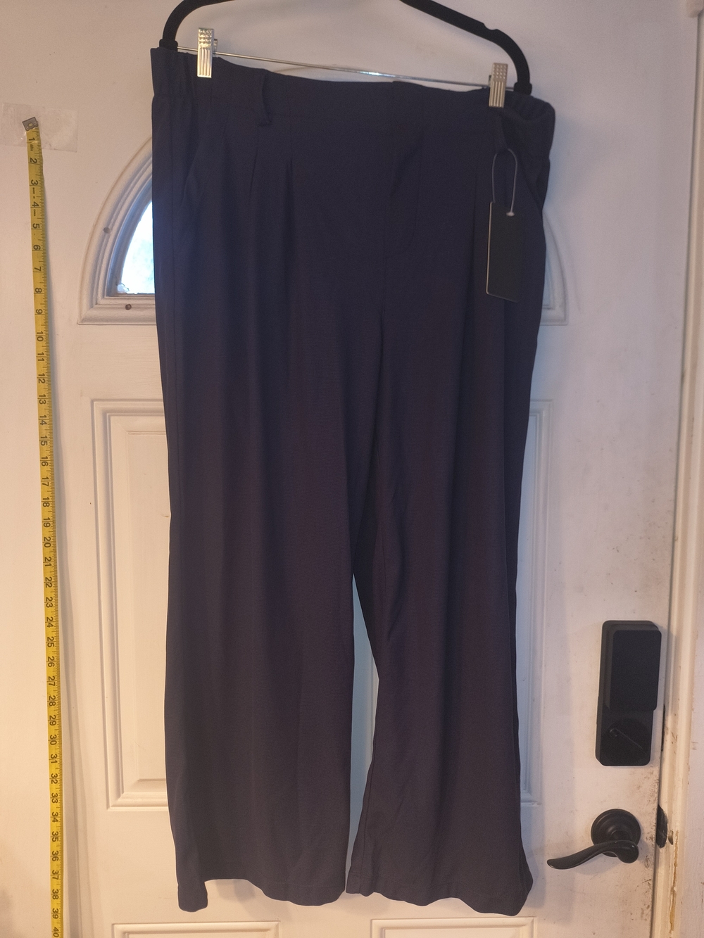 Libin 2xl Women's Wide-Leg Waffle Dress Pants in Navy